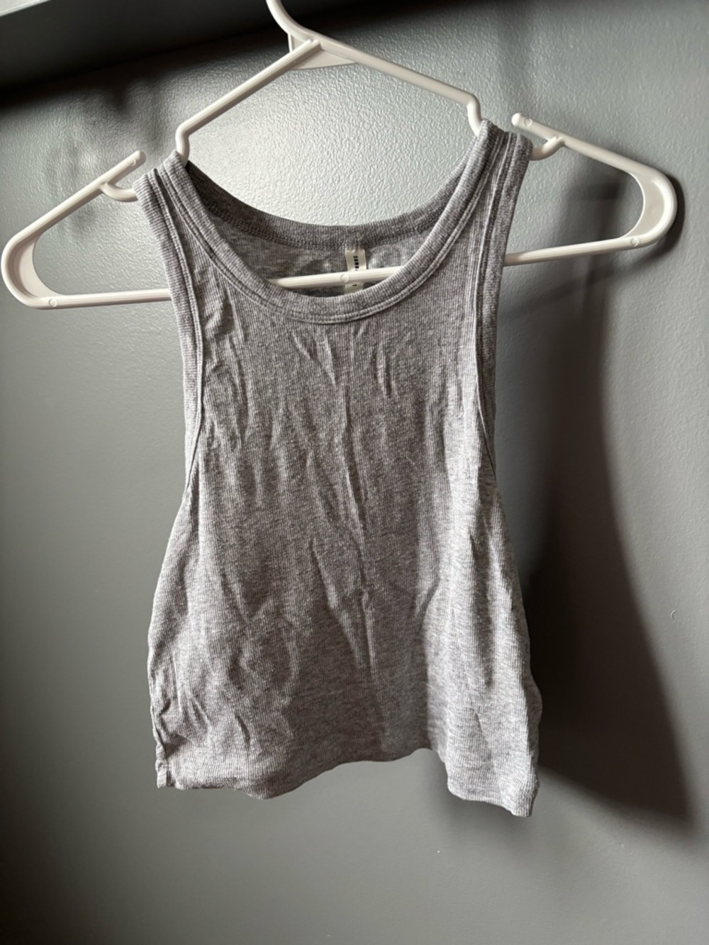 Aritzia Sunday Best Heather Grey Ribbed Racerback Tank Top